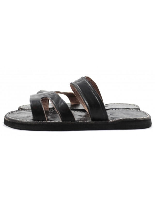 Men's Moroccan sandals in black leather