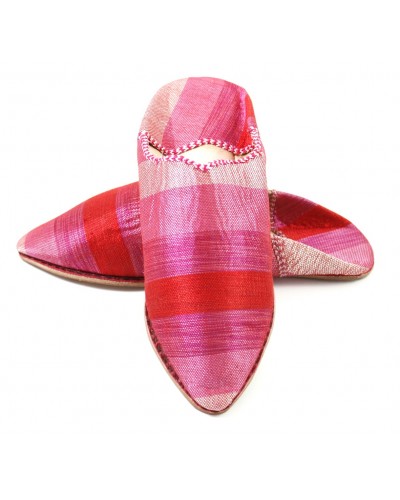 Slippers made of Pink and Red Sabra for Women