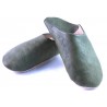 Moroccan slippers in soft kaki leather