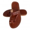 Moroccan flip-flops in light brown leather