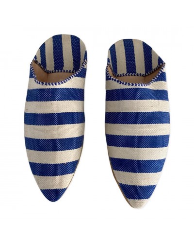 God følelse Høflig Sult Men's pointed fabric slippers in blue and white