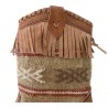 Botas de cuero y tapiz bereber Kilim con flecos