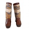Berber leather boots with beige kilim