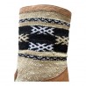 Botas de cuero y tapiz bereber Kilim beige