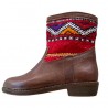 Wydad brown leather & kilim boots